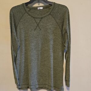 Heather Olive Green Long Sleeve Pullover